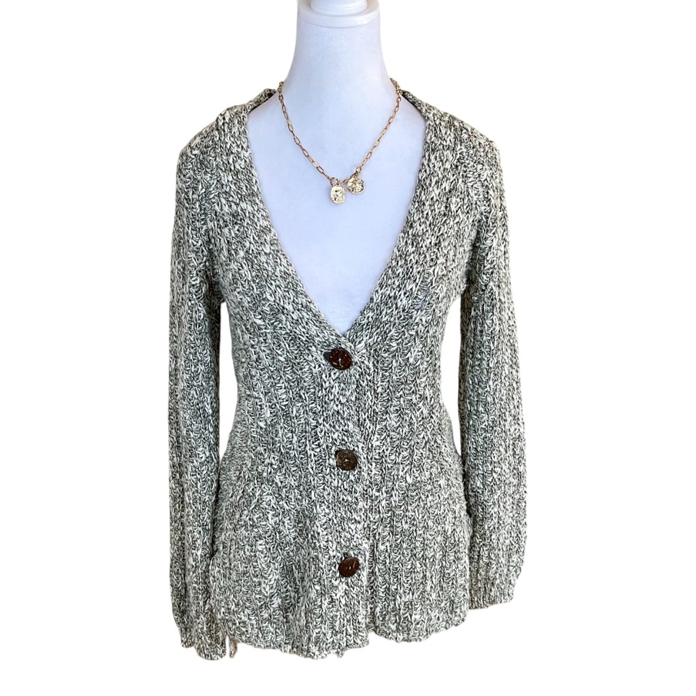 Anthropologie Sweater Cardigan Cotton Linen (XS)